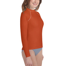 Load image into Gallery viewer, Youth Girls&#39; Sun &amp; Rash Guard - Blood Orange - Green Cross Clothing,  - Apparel, Clothing, T-shirts, Accessories, Wristbands, Green Cross Clothing - GreenCrossClothing.co, Green Cross Clothing - GreenCrossClothing.co