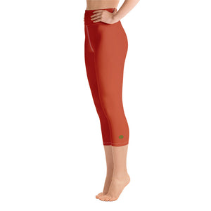 Yoga Capri Leggings - Blood Orange - Green Cross Clothing,  - Apparel, Clothing, T-shirts, Accessories, Wristbands, Green Cross Clothing - GreenCrossClothing.co, Green Cross Clothing - GreenCrossClothing.co