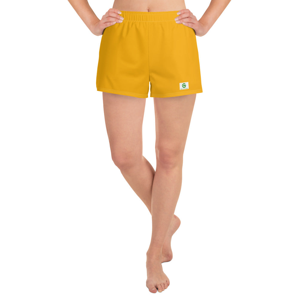 Women's Athletic Shorts - Tangerine - Green Cross Clothing,  - Apparel, Clothing, T-shirts, Accessories, Wristbands, Green Cross Clothing - GreenCrossClothing.co, Green Cross Clothing - GreenCrossClothing.co