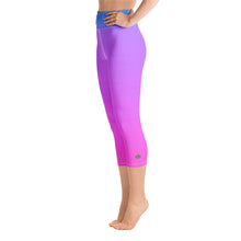 Load image into Gallery viewer, Yoga Capri Leggings - Blue &amp; Pink - Green Cross Clothing,  - Apparel, Clothing, T-shirts, Accessories, Wristbands, Green Cross Clothing - GreenCrossClothing.co, Green Cross Clothing - GreenCrossClothing.co