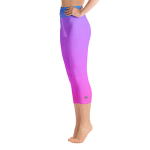 Yoga Capri Leggings - Blue & Pink - Green Cross Clothing,  - Apparel, Clothing, T-shirts, Accessories, Wristbands, Green Cross Clothing - GreenCrossClothing.co, Green Cross Clothing - GreenCrossClothing.co
