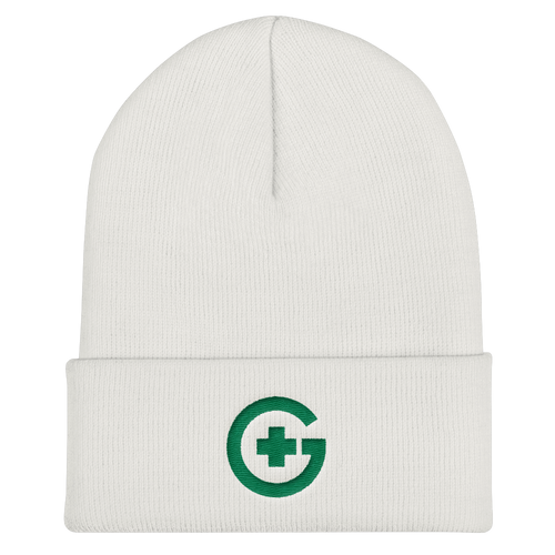 Embroidered Cuffed Beanie - Green Cross - Green Cross Clothing, Green Cross Beanie - Apparel, Clothing, T-shirts, Accessories, Wristbands, Green Cross Clothing - GreenCrossClothing.co, Green Cross Clothing - GreenCrossClothing.co