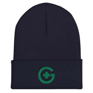 Embroidered Cuffed Beanie - Green Cross - Green Cross Clothing, Green Cross Beanie - Apparel, Clothing, T-shirts, Accessories, Wristbands, Green Cross Clothing - GreenCrossClothing.co, Green Cross Clothing - GreenCrossClothing.co