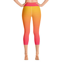 Load image into Gallery viewer, Yoga Capri Leggings - Yellow &amp; Red Raspberry - Green Cross Clothing,  - Apparel, Clothing, T-shirts, Accessories, Wristbands, Green Cross Clothing - GreenCrossClothing.co, Green Cross Clothing - GreenCrossClothing.co