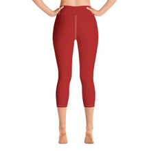 Load image into Gallery viewer, Yoga Capri Leggings - Pomegranate - Green Cross Clothing,  - Apparel, Clothing, T-shirts, Accessories, Wristbands, Green Cross Clothing - GreenCrossClothing.co, Green Cross Clothing - GreenCrossClothing.co