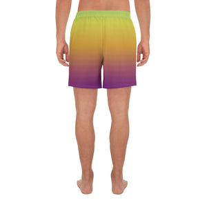 Men's Athletic Shorts - Green, Yellow, & Purple - Green Cross Clothing,  - Apparel, Clothing, T-shirts, Accessories, Wristbands, Green Cross Clothing - GreenCrossClothing.co, Green Cross Clothing - GreenCrossClothing.co