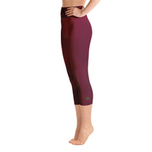 Load image into Gallery viewer, Yoga Capri Leggings - Black Cherry - Green Cross Clothing,  - Apparel, Clothing, T-shirts, Accessories, Wristbands, Green Cross Clothing - GreenCrossClothing.co, Green Cross Clothing - GreenCrossClothing.co