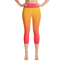 Load image into Gallery viewer, Yoga Capri Leggings - Yellow &amp; Red Raspberry - Green Cross Clothing,  - Apparel, Clothing, T-shirts, Accessories, Wristbands, Green Cross Clothing - GreenCrossClothing.co, Green Cross Clothing - GreenCrossClothing.co