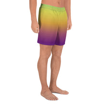 Load image into Gallery viewer, Men&#39;s Athletic Shorts - Green, Yellow, &amp; Purple - Green Cross Clothing,  - Apparel, Clothing, T-shirts, Accessories, Wristbands, Green Cross Clothing - GreenCrossClothing.co, Green Cross Clothing - GreenCrossClothing.co