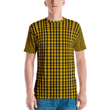 Load image into Gallery viewer, Men&#39;s T-shirt - Yellow &amp; Black Plaid - Green Cross Clothing,  - Apparel, Clothing, T-shirts, Accessories, Wristbands, Green Cross Clothing - GreenCrossClothing.co, Green Cross Clothing - GreenCrossClothing.co