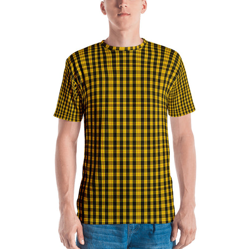 Men's T-shirt - Yellow & Black Plaid - Green Cross Clothing,  - Apparel, Clothing, T-shirts, Accessories, Wristbands, Green Cross Clothing - GreenCrossClothing.co, Green Cross Clothing - GreenCrossClothing.co