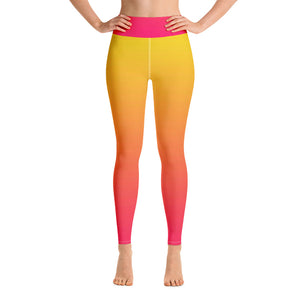 Yoga Leggings - Yellow & Red Raspberry - Green Cross Clothing,  - Apparel, Clothing, T-shirts, Accessories, Wristbands, Green Cross Clothing - GreenCrossClothing.co, Green Cross Clothing - GreenCrossClothing.co