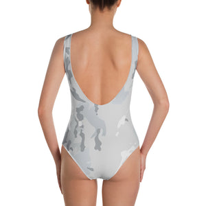 One-Piece Swimsuit - Grey Camo - Green Cross Clothing,  - Apparel, Clothing, T-shirts, Accessories, Wristbands, Green Cross Clothing - GreenCrossClothing.co, Green Cross Clothing - GreenCrossClothing.co