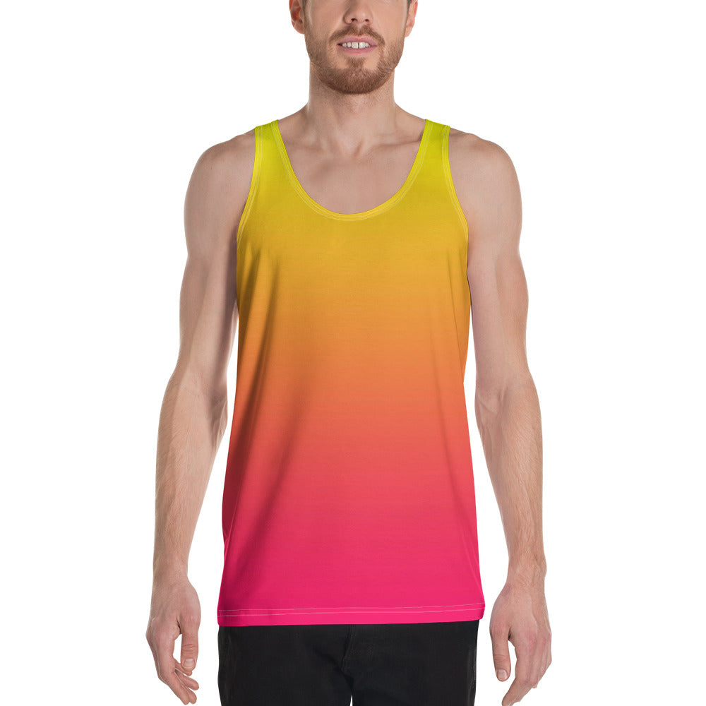 Men's Tank Top - Yellow & Red Raspberry - Green Cross Clothing,  - Apparel, Clothing, T-shirts, Accessories, Wristbands, Green Cross Clothing - GreenCrossClothing.co, Green Cross Clothing - GreenCrossClothing.co