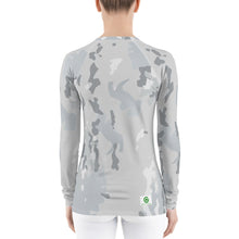 Load image into Gallery viewer, Women&#39;s Sun &amp; Rash Guard - Grey Camo - Green Cross Clothing,  - Apparel, Clothing, T-shirts, Accessories, Wristbands, Green Cross Clothing - GreenCrossClothing.co, Green Cross Clothing - GreenCrossClothing.co