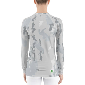 Women's Sun & Rash Guard - Grey Camo - Green Cross Clothing,  - Apparel, Clothing, T-shirts, Accessories, Wristbands, Green Cross Clothing - GreenCrossClothing.co, Green Cross Clothing - GreenCrossClothing.co