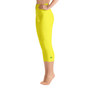 Yoga Capri Leggings - Meyer Lemon - Green Cross Clothing,  - Apparel, Clothing, T-shirts, Accessories, Wristbands, Green Cross Clothing - GreenCrossClothing.co, Green Cross Clothing - GreenCrossClothing.co