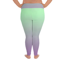 Load image into Gallery viewer, Plus Size Leggings - Lilac &amp; Mint - Green Cross Clothing,  - Apparel, Clothing, T-shirts, Accessories, Wristbands, Green Cross Clothing - GreenCrossClothing.co, Green Cross Clothing - GreenCrossClothing.co