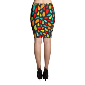 Pencil Skirt - Colorful Drops - Green Cross Clothing,  - Apparel, Clothing, T-shirts, Accessories, Wristbands, Green Cross Clothing - GreenCrossClothing.co, Green Cross Clothing - GreenCrossClothing.co