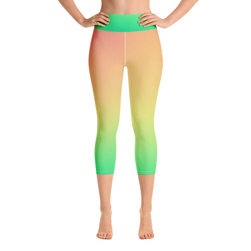 Yoga Capri Leggings - Fresh Melon - Green Cross Clothing,  - Apparel, Clothing, T-shirts, Accessories, Wristbands, Green Cross Clothing - GreenCrossClothing.co, Green Cross Clothing - GreenCrossClothing.co
