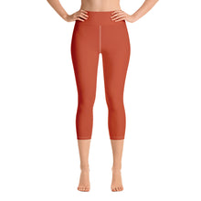 Load image into Gallery viewer, Yoga Capri Leggings - Blood Orange - Green Cross Clothing,  - Apparel, Clothing, T-shirts, Accessories, Wristbands, Green Cross Clothing - GreenCrossClothing.co, Green Cross Clothing - GreenCrossClothing.co