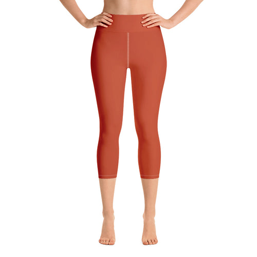 Yoga Capri Leggings - Blood Orange - Green Cross Clothing,  - Apparel, Clothing, T-shirts, Accessories, Wristbands, Green Cross Clothing - GreenCrossClothing.co, Green Cross Clothing - GreenCrossClothing.co