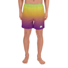 Load image into Gallery viewer, Men&#39;s Athletic Shorts - Green, Yellow, &amp; Purple - Green Cross Clothing,  - Apparel, Clothing, T-shirts, Accessories, Wristbands, Green Cross Clothing - GreenCrossClothing.co, Green Cross Clothing - GreenCrossClothing.co