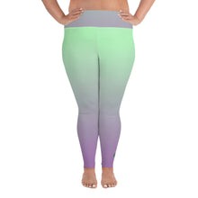 Load image into Gallery viewer, Plus Size Leggings - Lilac &amp; Mint - Green Cross Clothing,  - Apparel, Clothing, T-shirts, Accessories, Wristbands, Green Cross Clothing - GreenCrossClothing.co, Green Cross Clothing - GreenCrossClothing.co