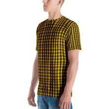 Load image into Gallery viewer, Men&#39;s T-shirt - Yellow &amp; Black Plaid - Green Cross Clothing,  - Apparel, Clothing, T-shirts, Accessories, Wristbands, Green Cross Clothing - GreenCrossClothing.co, Green Cross Clothing - GreenCrossClothing.co