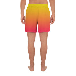 Men's Athletic Shorts - Yellow & Red Raspberry - Green Cross Clothing,  - Apparel, Clothing, T-shirts, Accessories, Wristbands, Green Cross Clothing - GreenCrossClothing.co, Green Cross Clothing - GreenCrossClothing.co