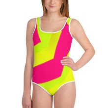 Load image into Gallery viewer, Youth Girls&#39; Swimsuit - Neon - Green Cross Clothing,  - Apparel, Clothing, T-shirts, Accessories, Wristbands, Green Cross Clothing - GreenCrossClothing.co, Green Cross Clothing - GreenCrossClothing.co