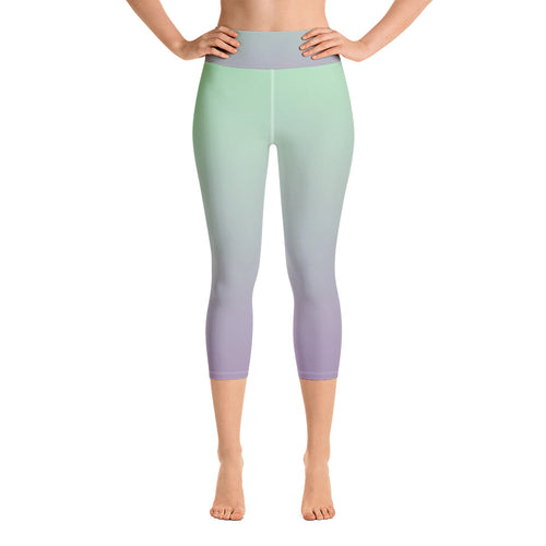 Yoga Capri Leggings - Lilac & Mint - Green Cross Clothing,  - Apparel, Clothing, T-shirts, Accessories, Wristbands, Green Cross Clothing - GreenCrossClothing.co, Green Cross Clothing - GreenCrossClothing.co