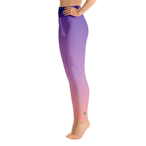Yoga Leggings - Purple & Peach - Green Cross Clothing,  - Apparel, Clothing, T-shirts, Accessories, Wristbands, Green Cross Clothing - GreenCrossClothing.co, Green Cross Clothing - GreenCrossClothing.co