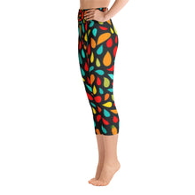 Load image into Gallery viewer, Yoga Capri Leggings - Colorful Drops - Green Cross Clothing,  - Apparel, Clothing, T-shirts, Accessories, Wristbands, Green Cross Clothing - GreenCrossClothing.co, Green Cross Clothing - GreenCrossClothing.co