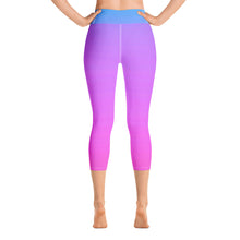 Load image into Gallery viewer, Yoga Capri Leggings - Blue &amp; Pink - Green Cross Clothing,  - Apparel, Clothing, T-shirts, Accessories, Wristbands, Green Cross Clothing - GreenCrossClothing.co, Green Cross Clothing - GreenCrossClothing.co