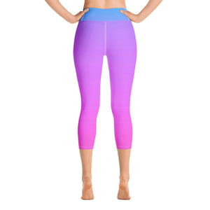 Yoga Capri Leggings - Blue & Pink - Green Cross Clothing,  - Apparel, Clothing, T-shirts, Accessories, Wristbands, Green Cross Clothing - GreenCrossClothing.co, Green Cross Clothing - GreenCrossClothing.co