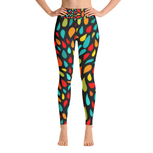 Yoga Leggings - Colorful Drops - Green Cross Clothing,  - Apparel, Clothing, T-shirts, Accessories, Wristbands, Green Cross Clothing - GreenCrossClothing.co, Green Cross Clothing - GreenCrossClothing.co