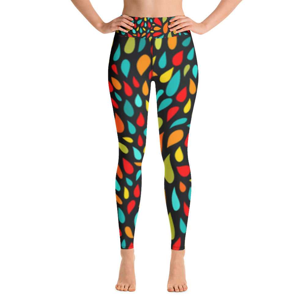 Yoga Leggings - Colorful Drops - Green Cross Clothing,  - Apparel, Clothing, T-shirts, Accessories, Wristbands, Green Cross Clothing - GreenCrossClothing.co, Green Cross Clothing - GreenCrossClothing.co