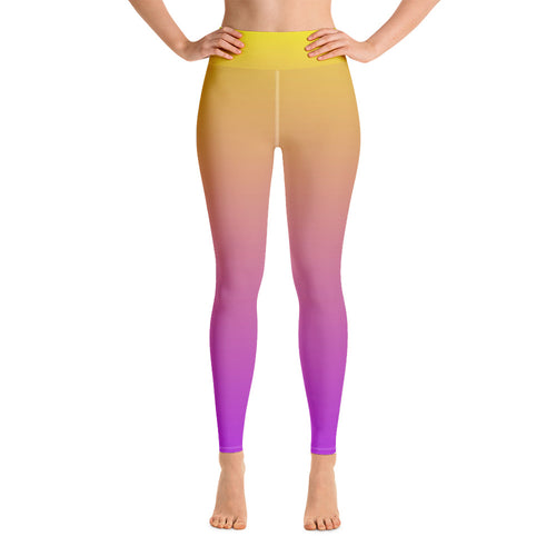 Yoga Leggings - Purple & Yellow - Green Cross Clothing,  - Apparel, Clothing, T-shirts, Accessories, Wristbands, Green Cross Clothing - GreenCrossClothing.co, Green Cross Clothing - GreenCrossClothing.co