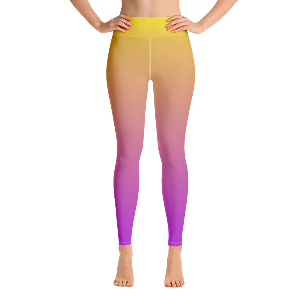 Yoga Leggings - Purple & Yellow - Green Cross Clothing,  - Apparel, Clothing, T-shirts, Accessories, Wristbands, Green Cross Clothing - GreenCrossClothing.co, Green Cross Clothing - GreenCrossClothing.co