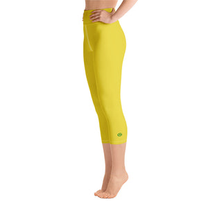 Yoga Capri Leggings - Meyer Lemon II - Green Cross Clothing,  - Apparel, Clothing, T-shirts, Accessories, Wristbands, Green Cross Clothing - GreenCrossClothing.co, Green Cross Clothing - GreenCrossClothing.co