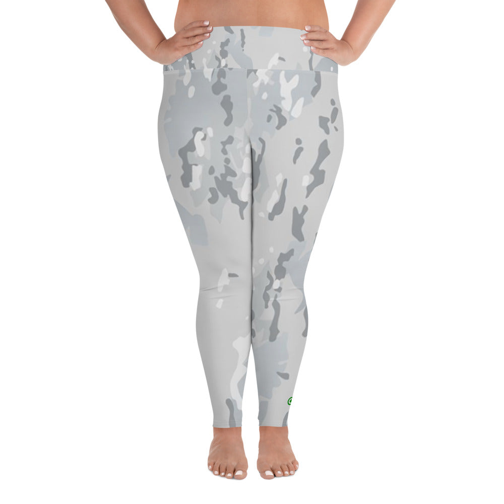 Plus Size Leggings - Grey Camo - Green Cross Clothing,  - Apparel, Clothing, T-shirts, Accessories, Wristbands, Green Cross Clothing - GreenCrossClothing.co, Green Cross Clothing - GreenCrossClothing.co