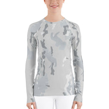 Load image into Gallery viewer, Women&#39;s Sun &amp; Rash Guard - Grey Camo - Green Cross Clothing,  - Apparel, Clothing, T-shirts, Accessories, Wristbands, Green Cross Clothing - GreenCrossClothing.co, Green Cross Clothing - GreenCrossClothing.co