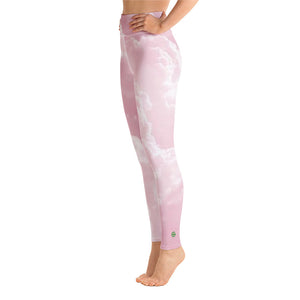 Yoga Leggings - Pink Clouds - Green Cross Clothing,  - Apparel, Clothing, T-shirts, Accessories, Wristbands, Green Cross Clothing - GreenCrossClothing.co, Green Cross Clothing - GreenCrossClothing.co