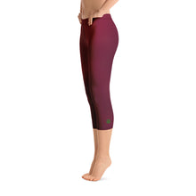 Load image into Gallery viewer, Capri Leggings - Black Cherry - Green Cross Clothing,  - Apparel, Clothing, T-shirts, Accessories, Wristbands, Green Cross Clothing - GreenCrossClothing.co, Green Cross Clothing - GreenCrossClothing.co