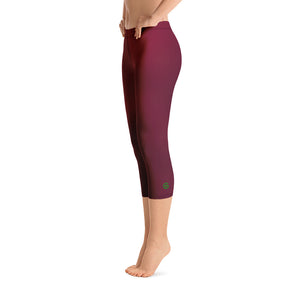 Capri Leggings - Black Cherry - Green Cross Clothing,  - Apparel, Clothing, T-shirts, Accessories, Wristbands, Green Cross Clothing - GreenCrossClothing.co, Green Cross Clothing - GreenCrossClothing.co