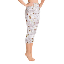 Load image into Gallery viewer, Yoga Capri Leggings - Cherry Blossoms - Green Cross Clothing,  - Apparel, Clothing, T-shirts, Accessories, Wristbands, Green Cross Clothing - GreenCrossClothing.co, Green Cross Clothing - GreenCrossClothing.co