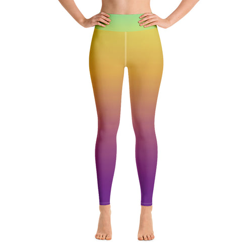 Yoga Leggings - Green, Yellow, & Purple - Green Cross Clothing,  - Apparel, Clothing, T-shirts, Accessories, Wristbands, Green Cross Clothing - GreenCrossClothing.co, Green Cross Clothing - GreenCrossClothing.co