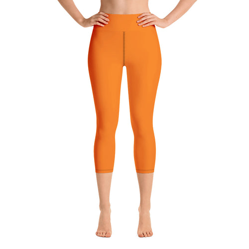 Yoga Capri Leggings - Tangerine II - Green Cross Clothing,  - Apparel, Clothing, T-shirts, Accessories, Wristbands, Green Cross Clothing - GreenCrossClothing.co, Green Cross Clothing - GreenCrossClothing.co