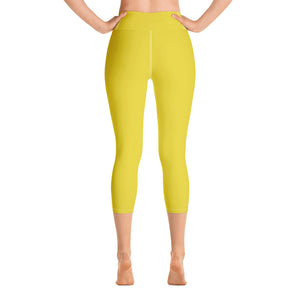 Yoga Capri Leggings - Meyer Lemon II - Green Cross Clothing,  - Apparel, Clothing, T-shirts, Accessories, Wristbands, Green Cross Clothing - GreenCrossClothing.co, Green Cross Clothing - GreenCrossClothing.co